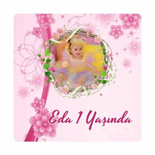 Çiçek Temalı Doğum Günü Magneti